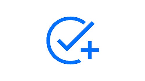 An icon of a check mark with a plus next to it