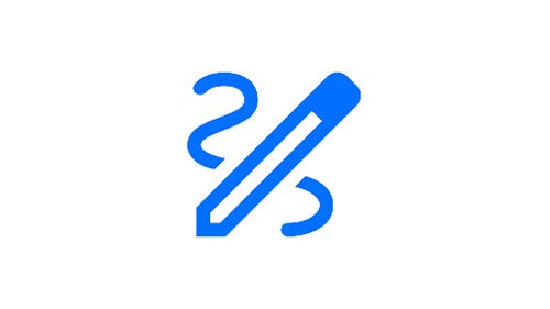 An icon of a pencil with squiggly lines around it