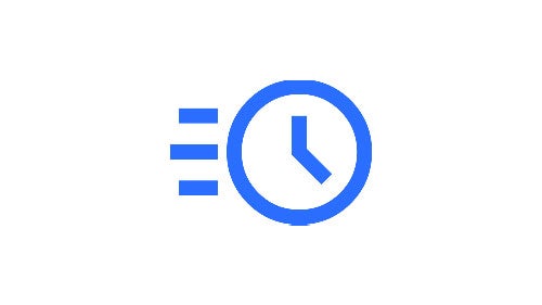 Icon of a clock with three lines next to it
