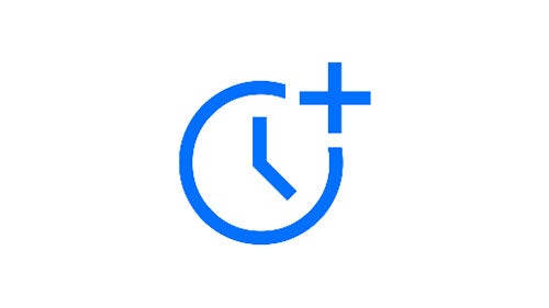 An icon of a clock with a plus sign next to it