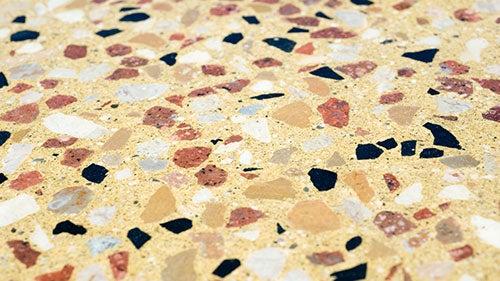 Close-up of a polished concrete finish
