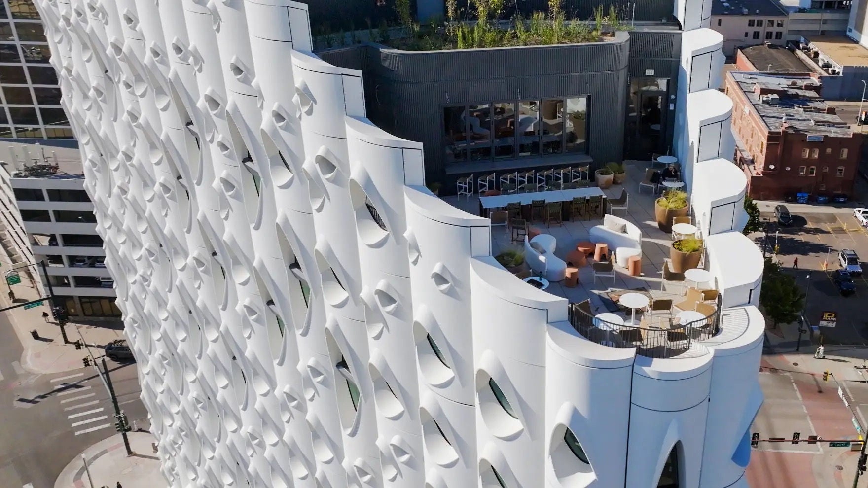 Aerial view of Populus rooftop terrace
